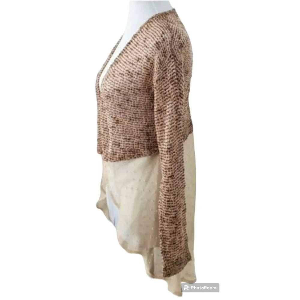 Xhilaration Womens Cardigan Sz S/P Knit top and sheer at the waist to the knee.
